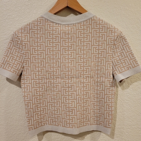 Balmain Crop Short Sleeve Cardigan Sweater NWT - Picture 10 of 13